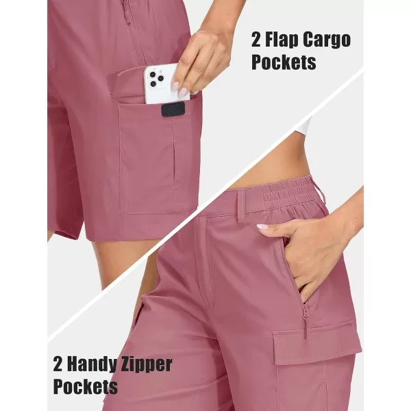 MAGCOMSEN Women's Hiking Cargo Shorts Lightweight Quick Dry Golf Shorts 5 Pockets Outdoor Summer Casual Travel Shorts