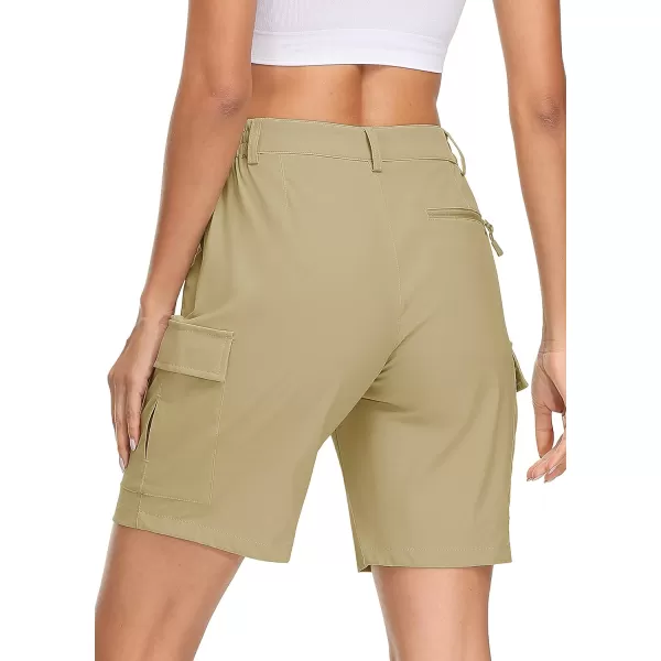 MAGCOMSEN Women's Hiking Cargo Shorts Lightweight Quick Dry Golf Shorts 5 Pockets Outdoor Summer Casual Travel Shorts