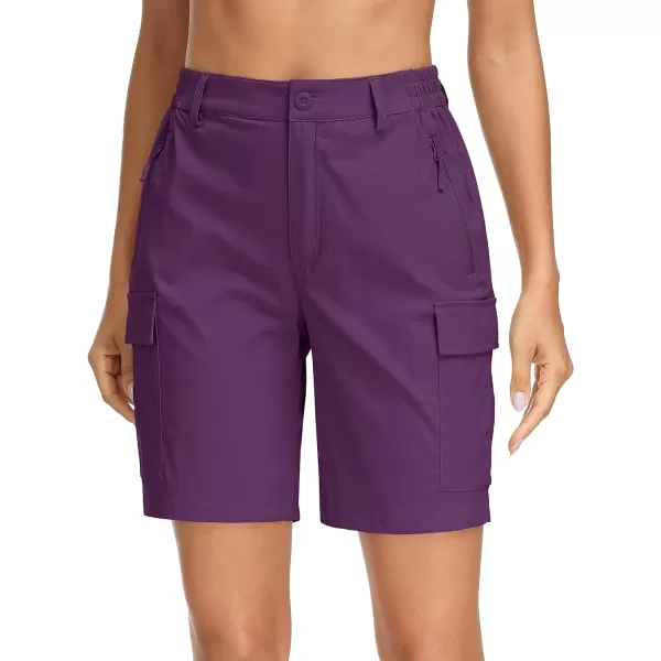 MAGCOMSEN Women's Hiking Cargo Shorts Lightweight Quick Dry Golf Shorts 5 Pockets Outdoor Summer Casual Travel Shorts