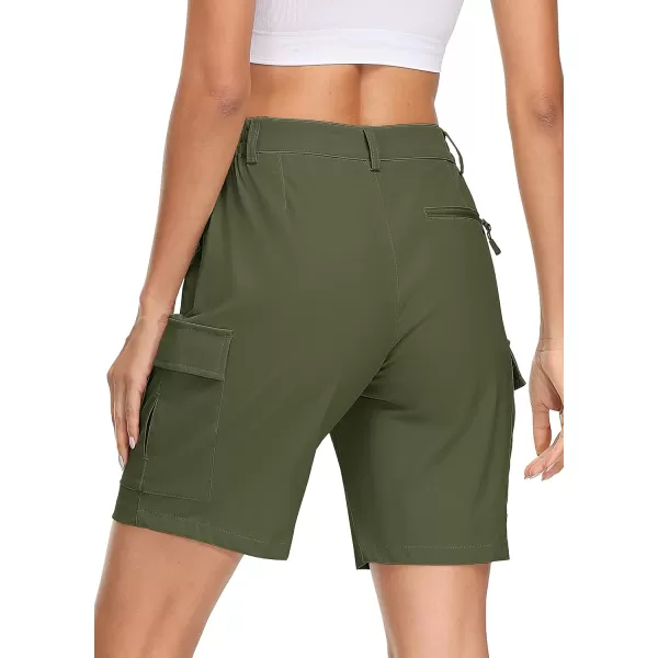 MAGCOMSEN Women's Hiking Cargo Shorts Lightweight Quick Dry Golf Shorts 5 Pockets Outdoor Summer Casual Travel Shorts