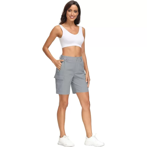 MAGCOMSEN Women's Hiking Cargo Shorts Lightweight Quick Dry Golf Shorts 5 Pockets Outdoor Summer Casual Travel Shorts