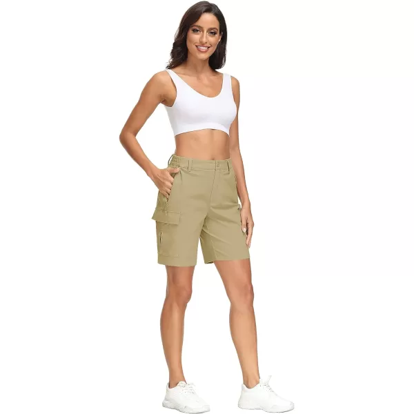 MAGCOMSEN Women's Hiking Cargo Shorts Lightweight Quick Dry Golf Shorts 5 Pockets Outdoor Summer Casual Travel Shorts