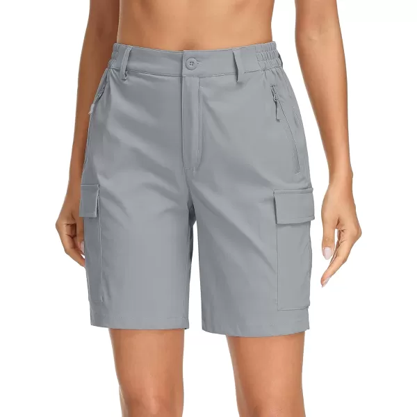 MAGCOMSEN Women's Hiking Cargo Shorts Lightweight Quick Dry Golf Shorts 5 Pockets Outdoor Summer Casual Travel Shorts