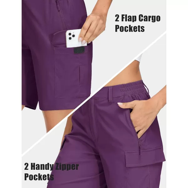 MAGCOMSEN Women's Hiking Cargo Shorts Lightweight Quick Dry Golf Shorts 5 Pockets Outdoor Summer Casual Travel Shorts