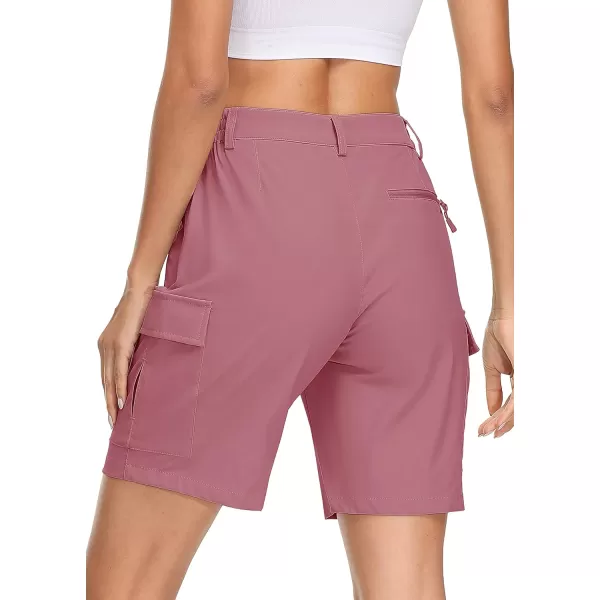 MAGCOMSEN Women's Hiking Cargo Shorts Lightweight Quick Dry Golf Shorts 5 Pockets Outdoor Summer Casual Travel Shorts