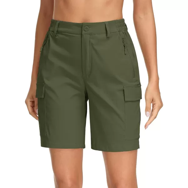 MAGCOMSEN Women's Hiking Cargo Shorts Lightweight Quick Dry Golf Shorts 5 Pockets Outdoor Summer Casual Travel Shorts