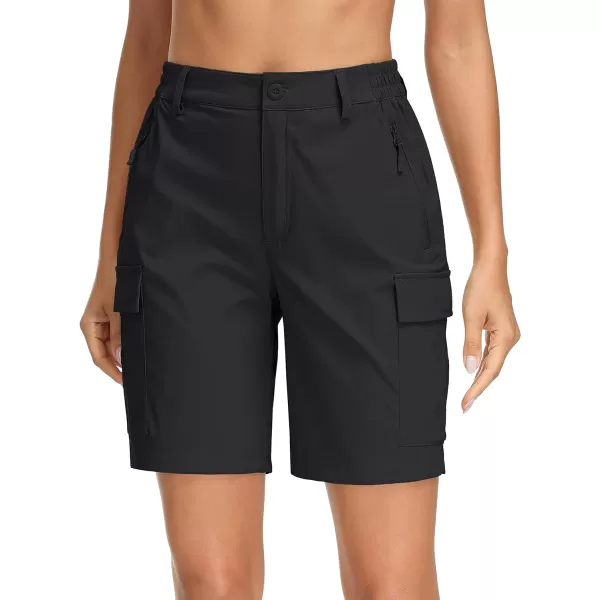 MAGCOMSEN Women's Hiking Cargo Shorts Lightweight Quick Dry Golf Shorts 5 Pockets Outdoor Summer Casual Travel Shorts
