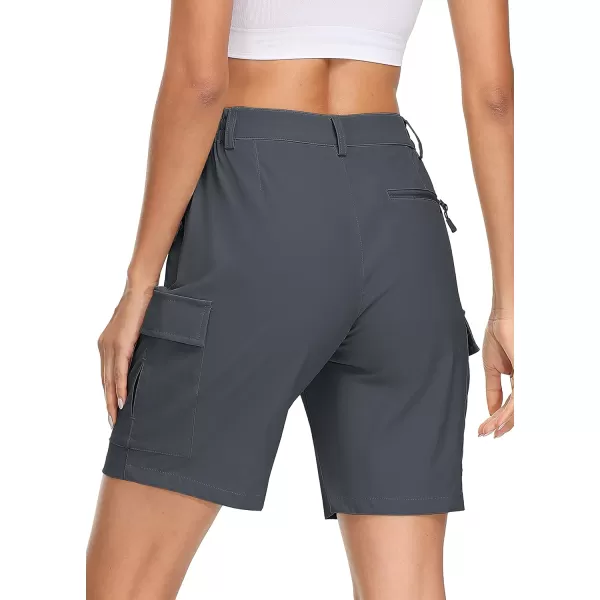 MAGCOMSEN Women's Hiking Cargo Shorts Lightweight Quick Dry Golf Shorts 5 Pockets Outdoor Summer Casual Travel Shorts