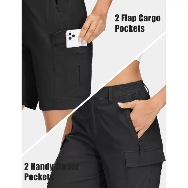 MAGCOMSEN Women's Hiking Cargo Shorts Lightweight Quick Dry Golf Shorts 5 Pockets Outdoor Summer Casual Travel Shorts