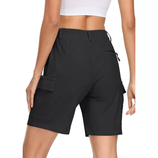MAGCOMSEN Women's Hiking Cargo Shorts Lightweight Quick Dry Golf Shorts 5 Pockets Outdoor Summer Casual Travel Shorts