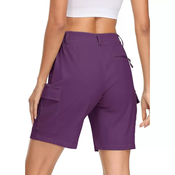 MAGCOMSEN Women's Hiking Cargo Shorts Lightweight Quick Dry Golf Shorts 5 Pockets Outdoor Summer Casual Travel Shorts