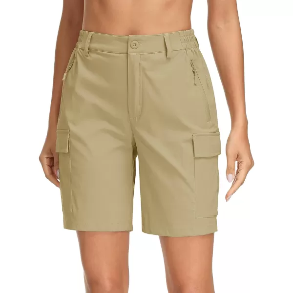 MAGCOMSEN Women's Hiking Cargo Shorts Lightweight Quick Dry Golf Shorts 5 Pockets Outdoor Summer Casual Travel Shorts
