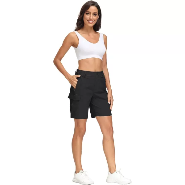 MAGCOMSEN Women's Hiking Cargo Shorts Lightweight Quick Dry Golf Shorts 5 Pockets Outdoor Summer Casual Travel Shorts