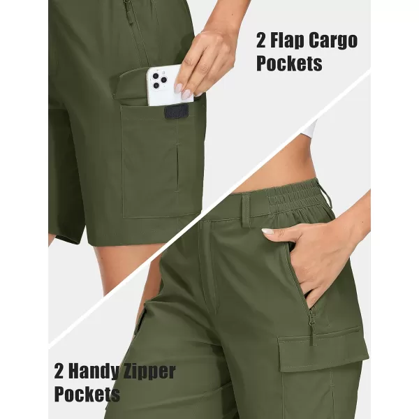 MAGCOMSEN Women's Hiking Cargo Shorts Lightweight Quick Dry Golf Shorts 5 Pockets Outdoor Summer Casual Travel Shorts