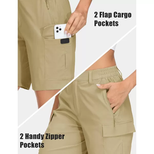 MAGCOMSEN Women's Hiking Cargo Shorts Lightweight Quick Dry Golf Shorts 5 Pockets Outdoor Summer Casual Travel Shorts