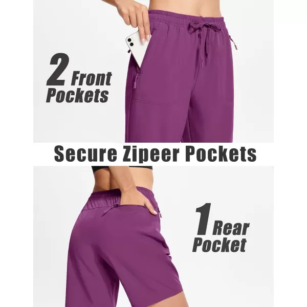 MAGCOMSEN Women's Hiking Shorts Lightweight Quick Dry 8" Golf Shorts Water Resistant with 3 Zipper Pockets