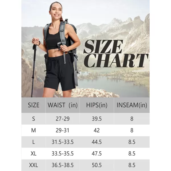 MAGCOMSEN Women's Hiking Shorts Lightweight Quick Dry 8" Golf Shorts Water Resistant with 3 Zipper Pockets