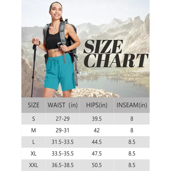 MAGCOMSEN Women's Hiking Shorts Lightweight Quick Dry 8" Golf Shorts Water Resistant with 3 Zipper Pockets