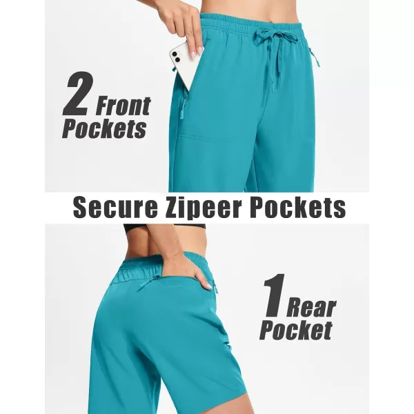 MAGCOMSEN Women's Hiking Shorts Lightweight Quick Dry 8" Golf Shorts Water Resistant with 3 Zipper Pockets
