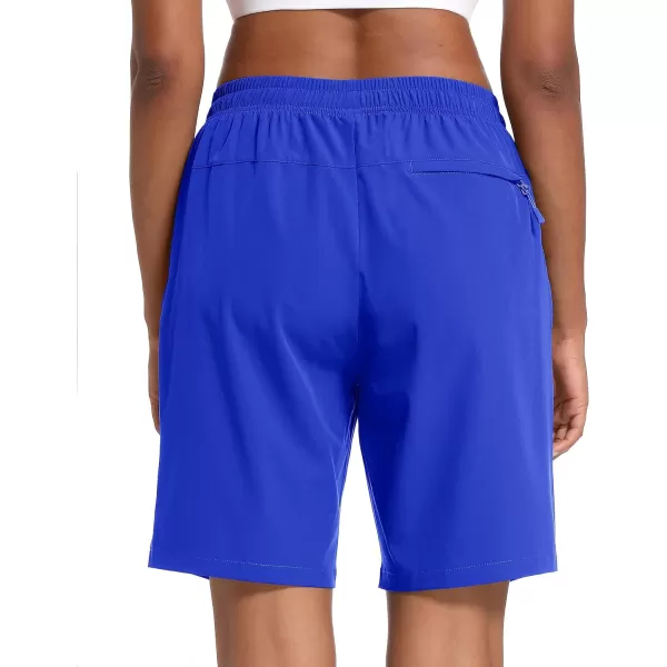 MAGCOMSEN Women's Hiking Shorts Lightweight Quick Dry 8" Golf Shorts Water Resistant with 3 Zipper Pockets