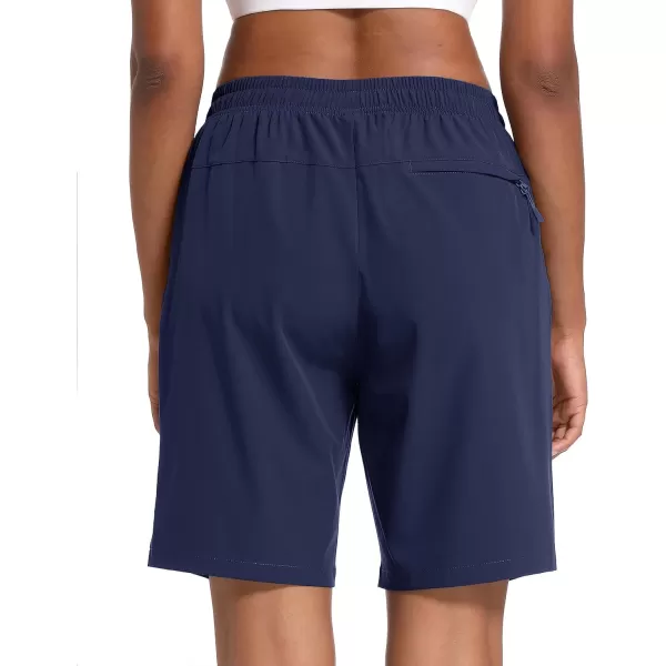 MAGCOMSEN Women's Hiking Shorts Lightweight Quick Dry 8" Golf Shorts Water Resistant with 3 Zipper Pockets