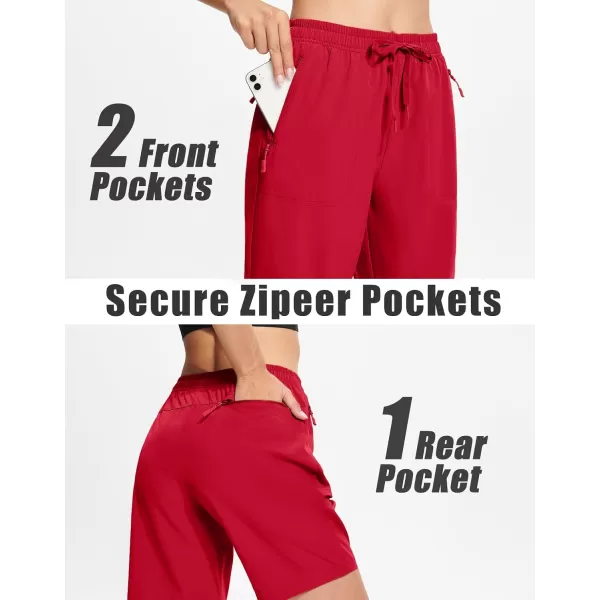 MAGCOMSEN Women's Hiking Shorts Lightweight Quick Dry 8" Golf Shorts Water Resistant with 3 Zipper Pockets