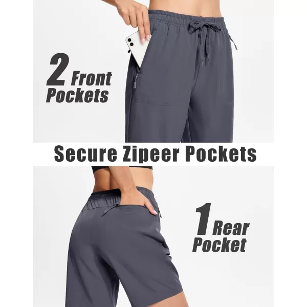 MAGCOMSEN Women's Hiking Shorts Lightweight Quick Dry 8" Golf Shorts Water Resistant with 3 Zipper Pockets