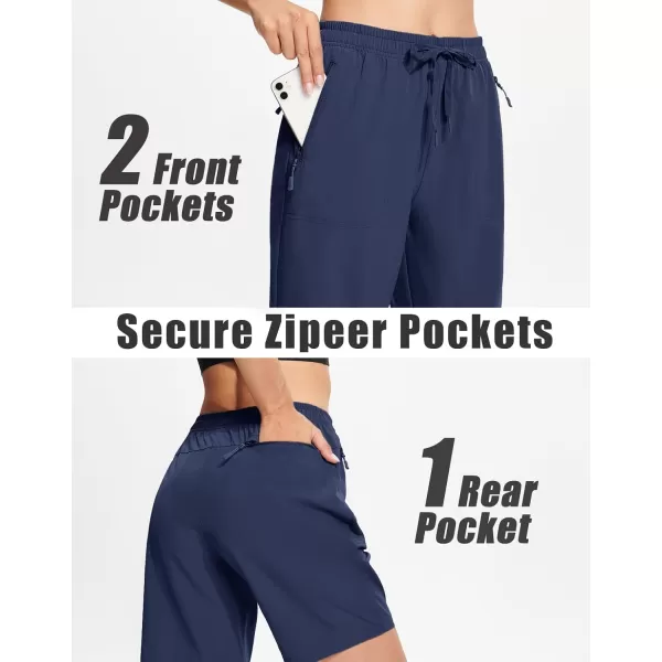 MAGCOMSEN Women's Hiking Shorts Lightweight Quick Dry 8" Golf Shorts Water Resistant with 3 Zipper Pockets