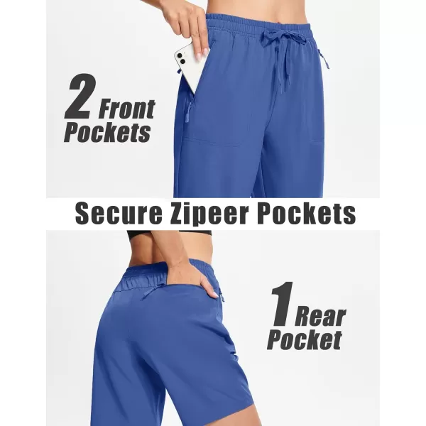 MAGCOMSEN Women's Hiking Shorts Lightweight Quick Dry 8" Golf Shorts Water Resistant with 3 Zipper Pockets