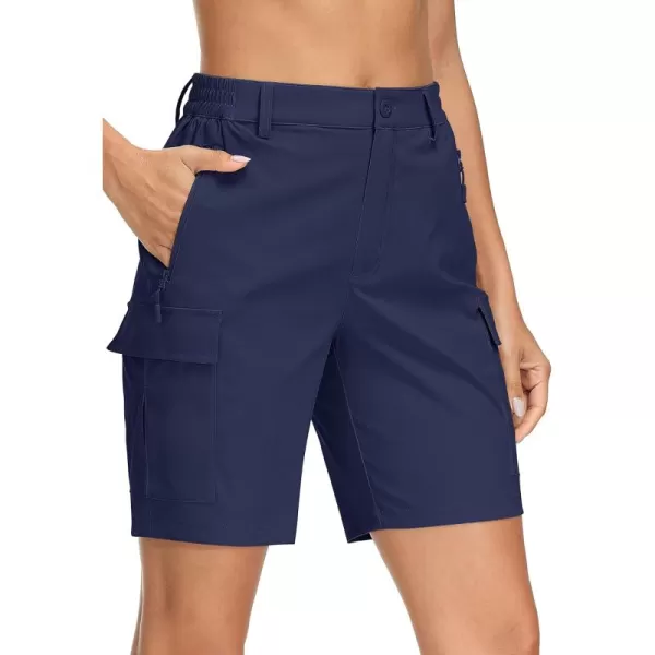 MAGCOMSEN Women's Hiking Cargo Shorts Lightweight Quick Dry Golf Shorts 5 Pockets Outdoor Summer Casual Travel Shorts