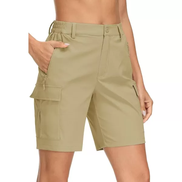 MAGCOMSEN Women's Hiking Cargo Shorts Lightweight Quick Dry Golf Shorts 5 Pockets Outdoor Summer Casual Travel Shorts
