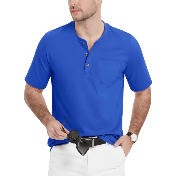 MAGCOMSEN Men's Henley Shirts Short Sleeve Pocket Tee Shirts Cotton Casual T-Shirts Vintage Plain Shirts Summer Fashion