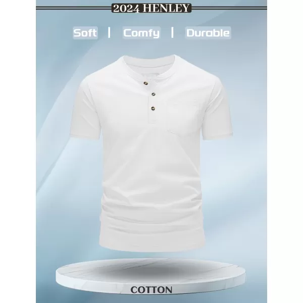 MAGCOMSEN Men's Henley Shirts Short Sleeve Pocket Tee Shirts Cotton Casual T-Shirts Vintage Plain Shirts Summer Fashion