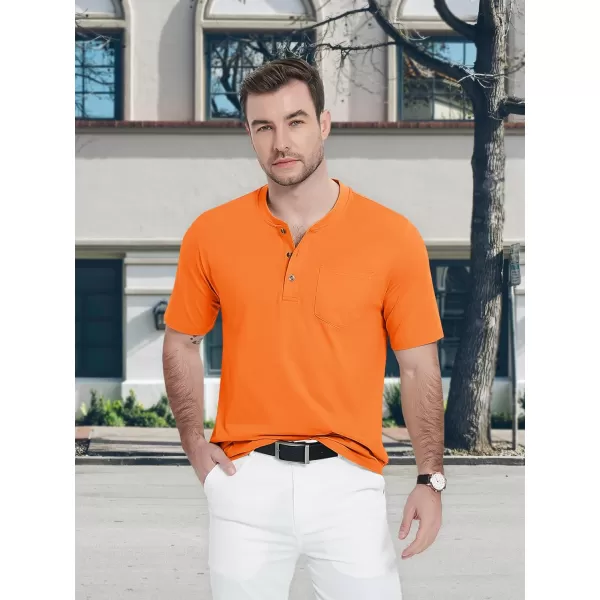 MAGCOMSEN Men's Henley Shirts Short Sleeve Pocket Tee Shirts Cotton Casual T-Shirts Vintage Plain Shirts Summer Fashion
