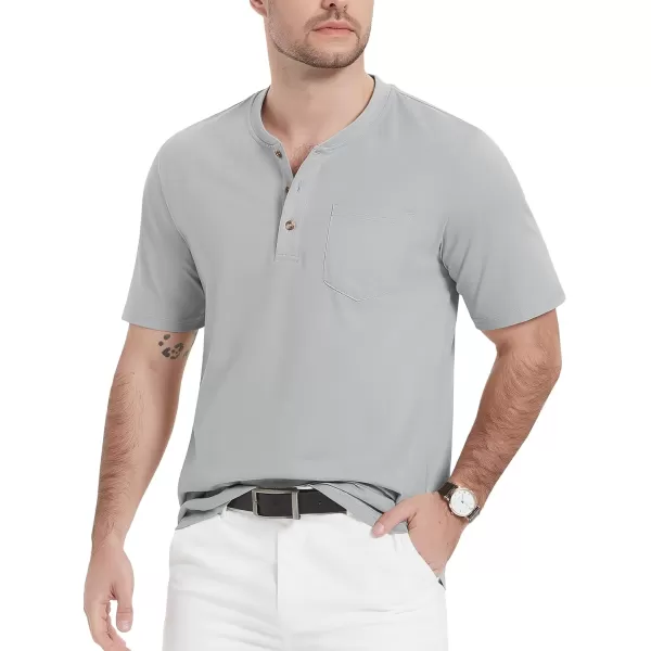 MAGCOMSEN Men's Henley Shirts Short Sleeve Pocket Tee Shirts Cotton Casual T-Shirts Vintage Plain Shirts Summer Fashion