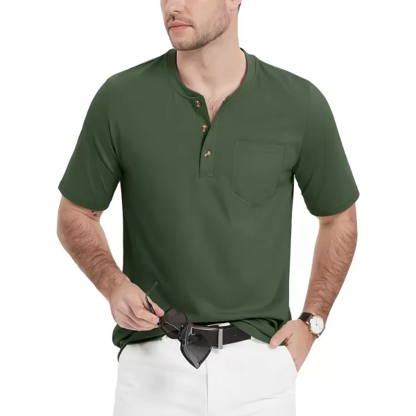 MAGCOMSEN Men's Henley Shirts Short Sleeve Pocket Tee Shirts Cotton Casual T-Shirts Vintage Plain Shirts Summer Fashion