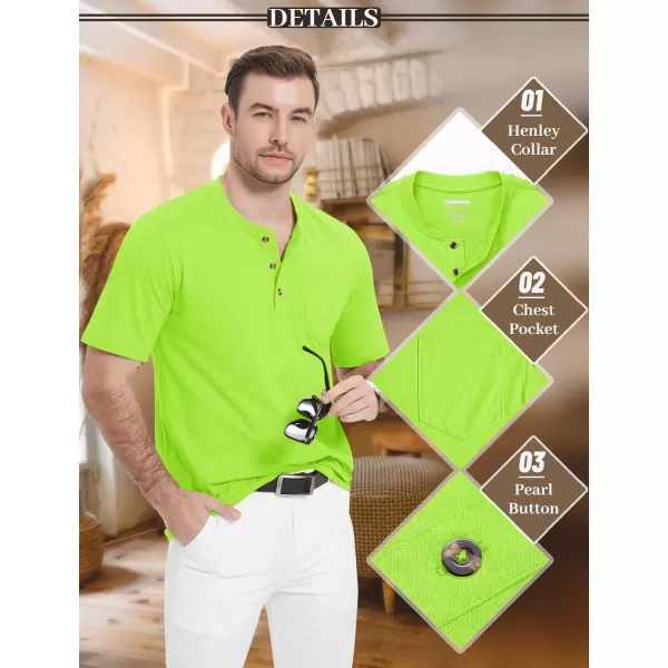 MAGCOMSEN Men's Henley Shirts Short Sleeve Pocket Tee Shirts Cotton Casual T-Shirts Vintage Plain Shirts Summer Fashion