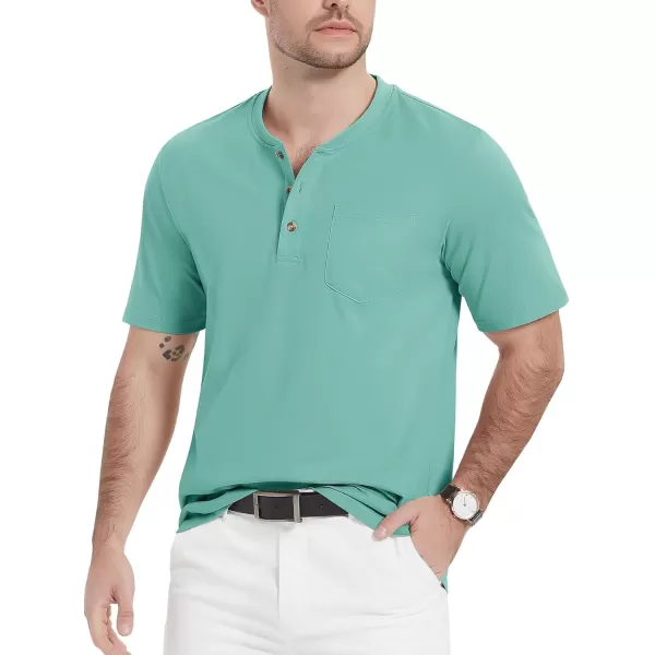 MAGCOMSEN Men's Henley Shirts Short Sleeve Pocket Tee Shirts Cotton Casual T-Shirts Vintage Plain Shirts Summer Fashion