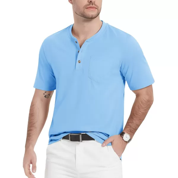MAGCOMSEN Men's Henley Shirts Short Sleeve Pocket Tee Shirts Cotton Casual T-Shirts Vintage Plain Shirts Summer Fashion
