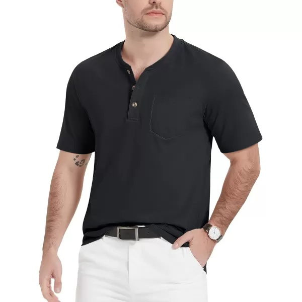 MAGCOMSEN Men's Henley Shirts Short Sleeve Pocket Tee Shirts Cotton Casual T-Shirts Vintage Plain Shirts Summer Fashion