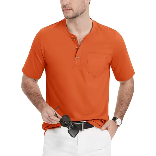MAGCOMSEN Men's Henley Shirts Short Sleeve Pocket Tee Shirts Cotton Casual T-Shirts Vintage Plain Shirts Summer Fashion