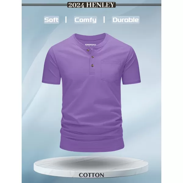 MAGCOMSEN Men's Henley Shirts Short Sleeve Pocket Tee Shirts Cotton Casual T-Shirts Vintage Plain Shirts Summer Fashion