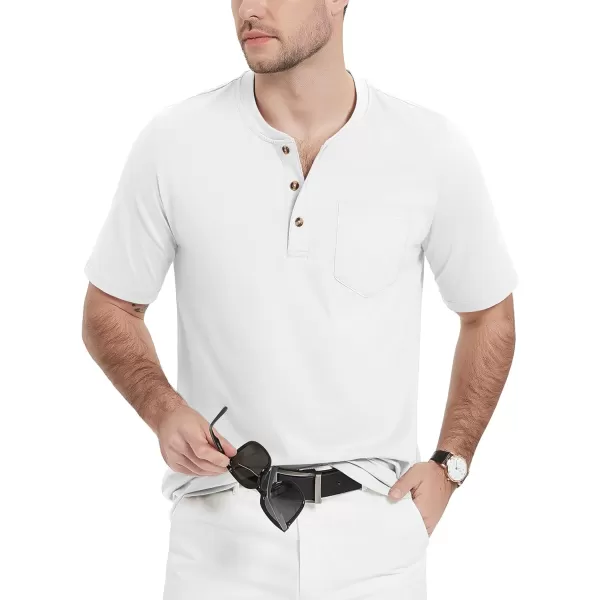 MAGCOMSEN Men's Henley Shirts Short Sleeve Pocket Tee Shirts Cotton Casual T-Shirts Vintage Plain Shirts Summer Fashion
