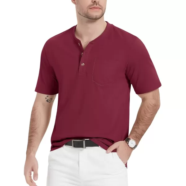 MAGCOMSEN Men's Henley Shirts Short Sleeve Pocket Tee Shirts Cotton Casual T-Shirts Vintage Plain Shirts Summer Fashion