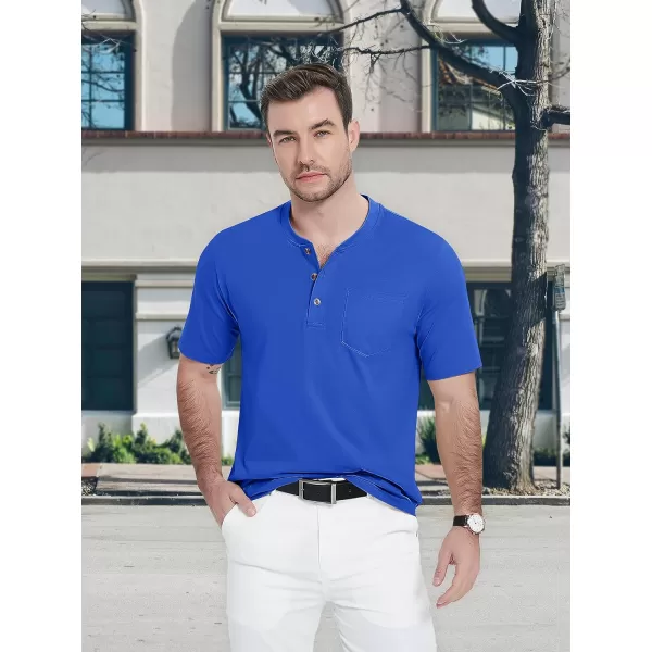 MAGCOMSEN Men's Henley Shirts Short Sleeve Pocket Tee Shirts Cotton Casual T-Shirts Vintage Plain Shirts Summer Fashion