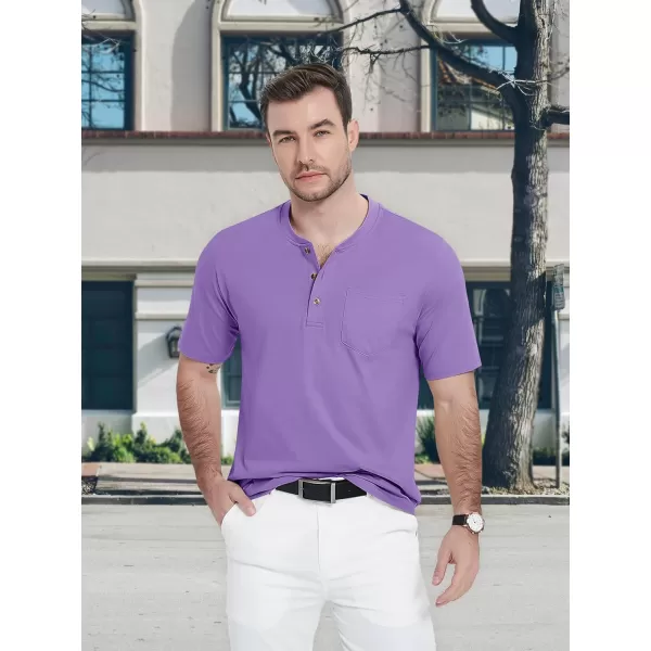 MAGCOMSEN Men's Henley Shirts Short Sleeve Pocket Tee Shirts Cotton Casual T-Shirts Vintage Plain Shirts Summer Fashion