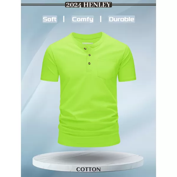MAGCOMSEN Men's Henley Shirts Short Sleeve Pocket Tee Shirts Cotton Casual T-Shirts Vintage Plain Shirts Summer Fashion