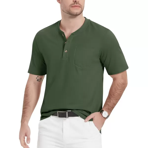 MAGCOMSEN Men's Henley Shirts Short Sleeve Pocket Tee Shirts Cotton Casual T-Shirts Vintage Plain Shirts Summer Fashion