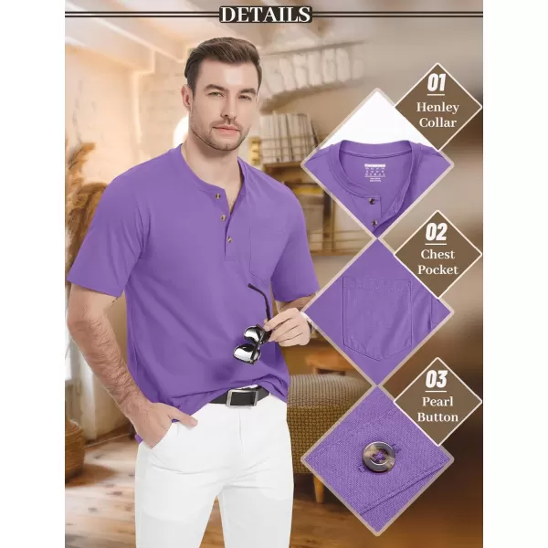 MAGCOMSEN Men's Henley Shirts Short Sleeve Pocket Tee Shirts Cotton Casual T-Shirts Vintage Plain Shirts Summer Fashion