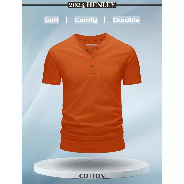 MAGCOMSEN Men's Henley Shirts Short Sleeve Pocket Tee Shirts Cotton Casual T-Shirts Vintage Plain Shirts Summer Fashion